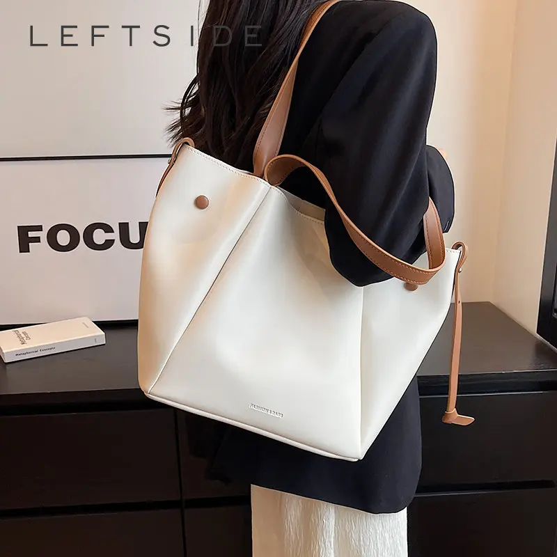 

Большие Офисные Сумки-тоуты LEFTSIDE для женщин, трендовая сумка на плечо, винтажные женские вместительные сумки и кошельки, 2023