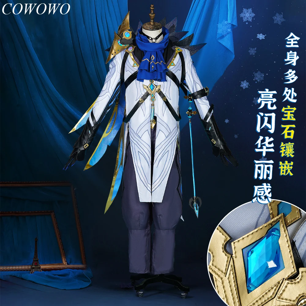 

COWOWO Аниме! Игровой костюм для доктора Genshin Impact Fatui, Женский костюм для косплея, мужской костюм для ролевых игр на Хэллоуин вечерние вечеринку