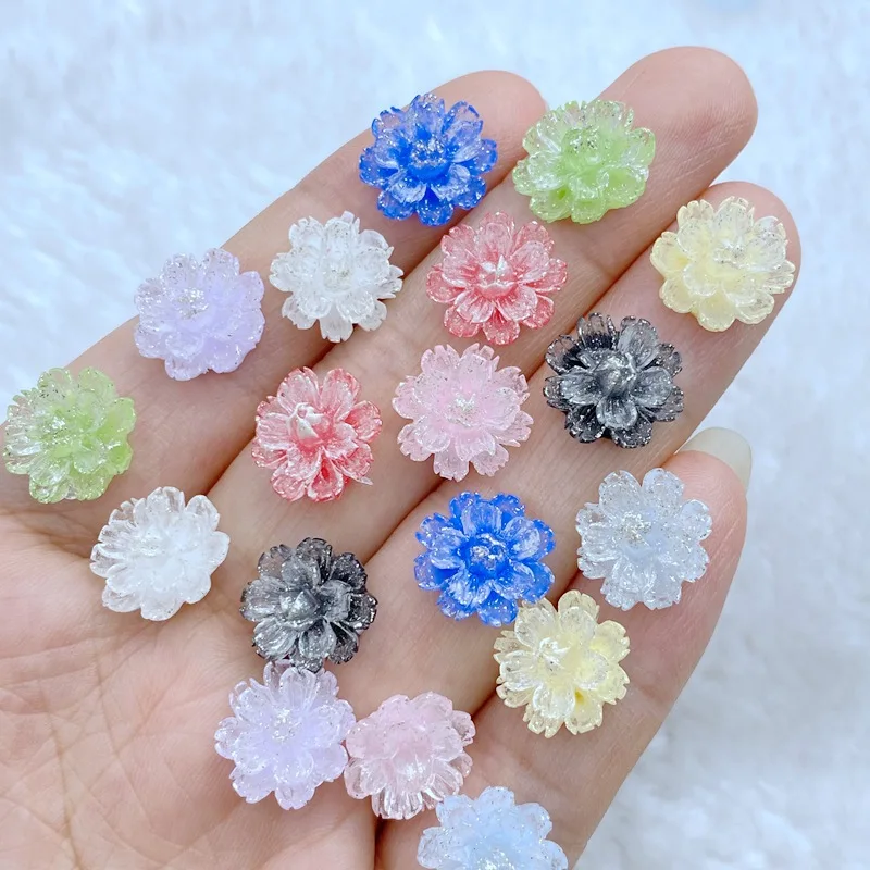 

60 pieces of resin cute color 11mm shiny transparent rose gem flat stone decal DIY home nail craft accessories Fig scrapbook