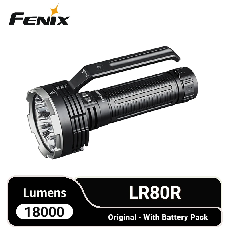 Перезаряжаемый поисковый фонарик Fenix LR80R, 18000 люмен, интеллектуальная яркость, встроенная батарея, спасательные миссии, фонарь