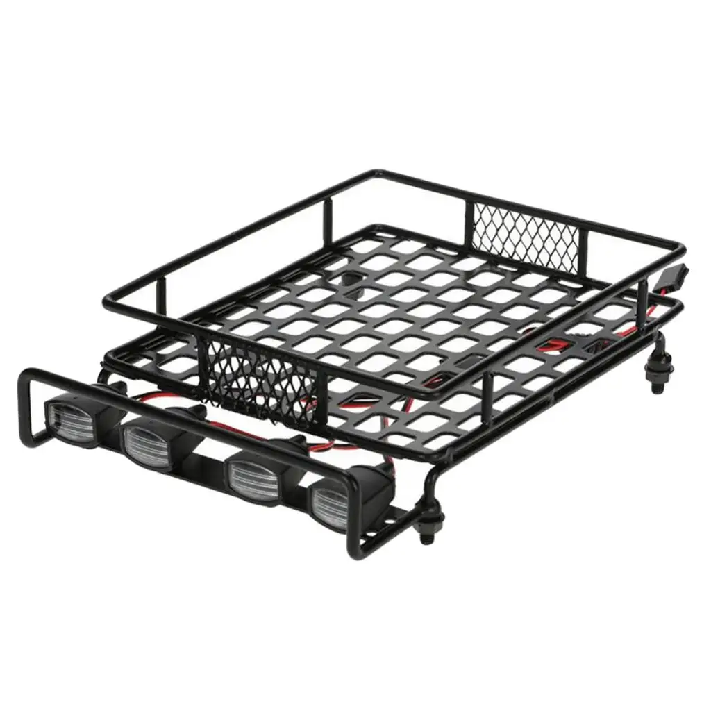 

Аксессуары для автомобилей на радиоуправлении, багажник на крышу с 4 белсветодиодный ными ламсветильник для 1/8 1/10 D90 CC01