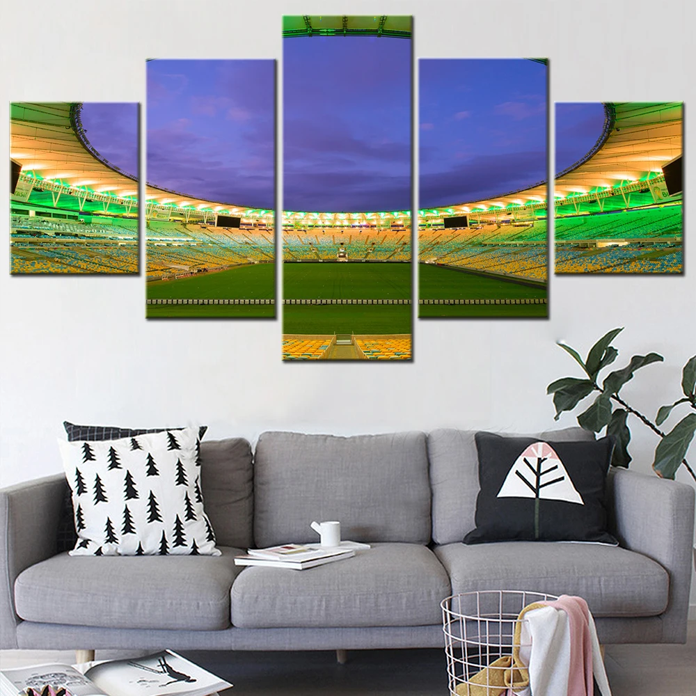 

5 Piece Football Sports Brazil Maracana Stadium Wall Art Poster HD Printed Modern Picture Living Room Home Decor Canvas Painting
