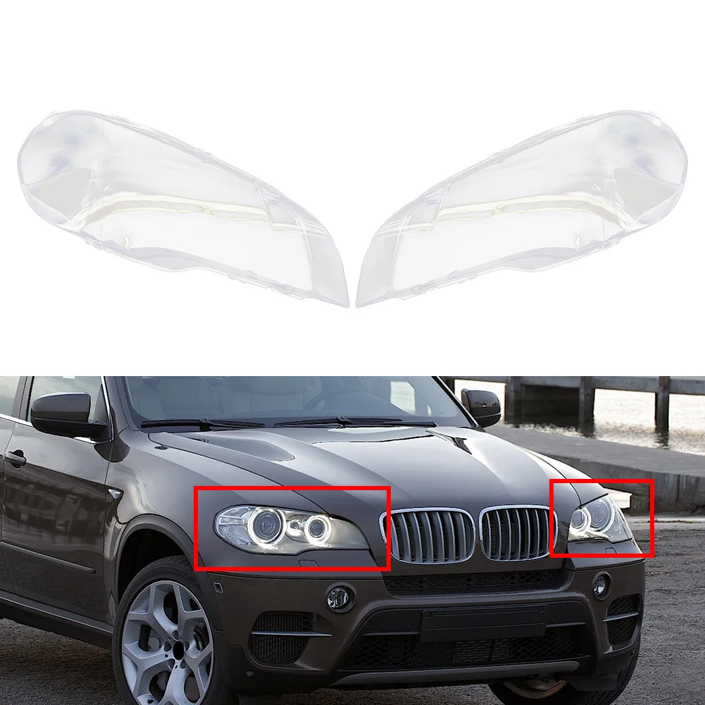 2 шт./пара крышка объектива автомобильной лампы передняя фара абажура для BMW X5 E70