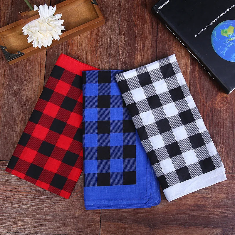 

55x55cm White Black Checkered Flag Racing Bandana Unisex Multi-Use Square Headband Motorcycle Outdoor Sports Hair Wrap Wristband