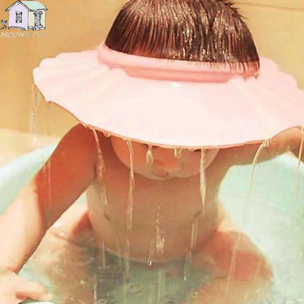 

Adjustable Baby bath shower cap shampoo bath cap adjustable cap waterproof eye protection earmuff headgear shampoo cap