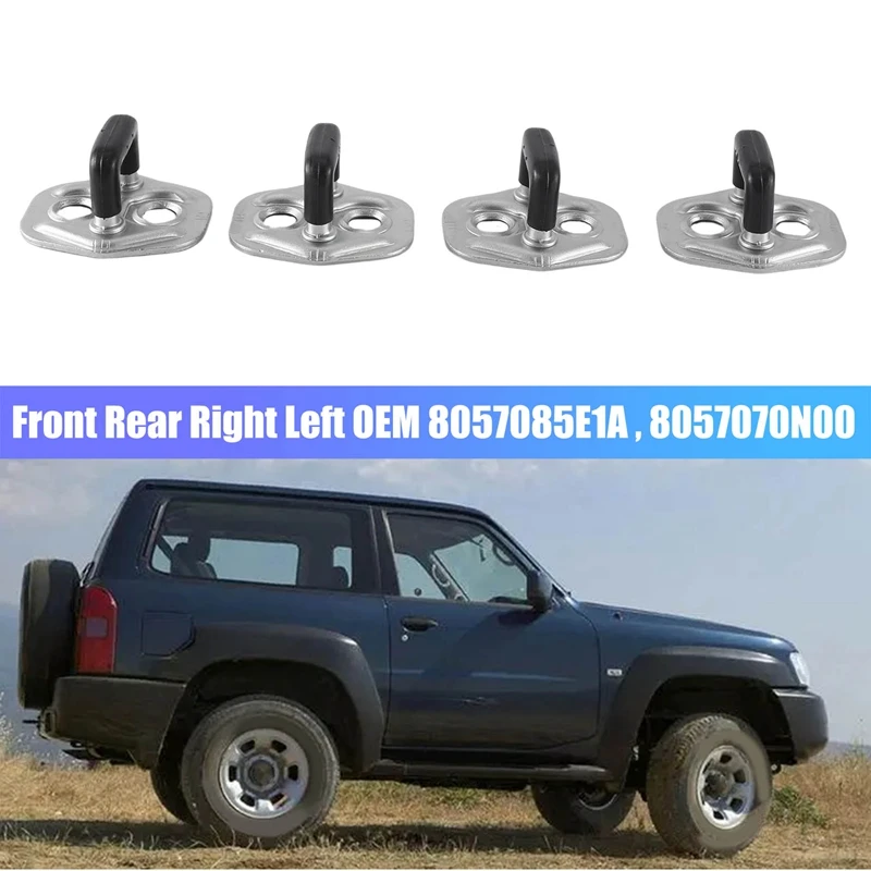 

4Pcs Front Rear Right Left Door Lock Striker Plate for Nissan Patrol GU Y61 2001-2011 Part Number : 8057085E1A, 8057070N00