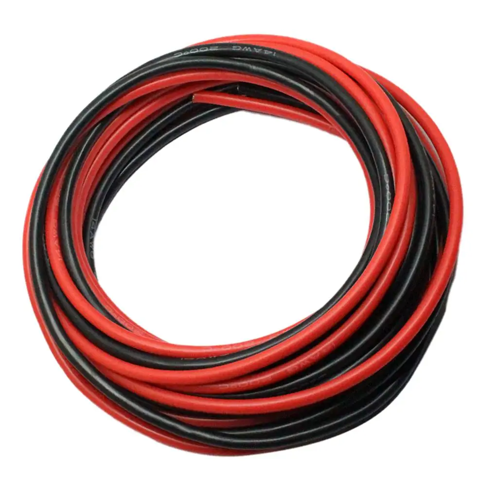 Фото 2 рулона по 14 AWG, 50-футовый силиконовый провод, гибкий многожильный медный кабель №2