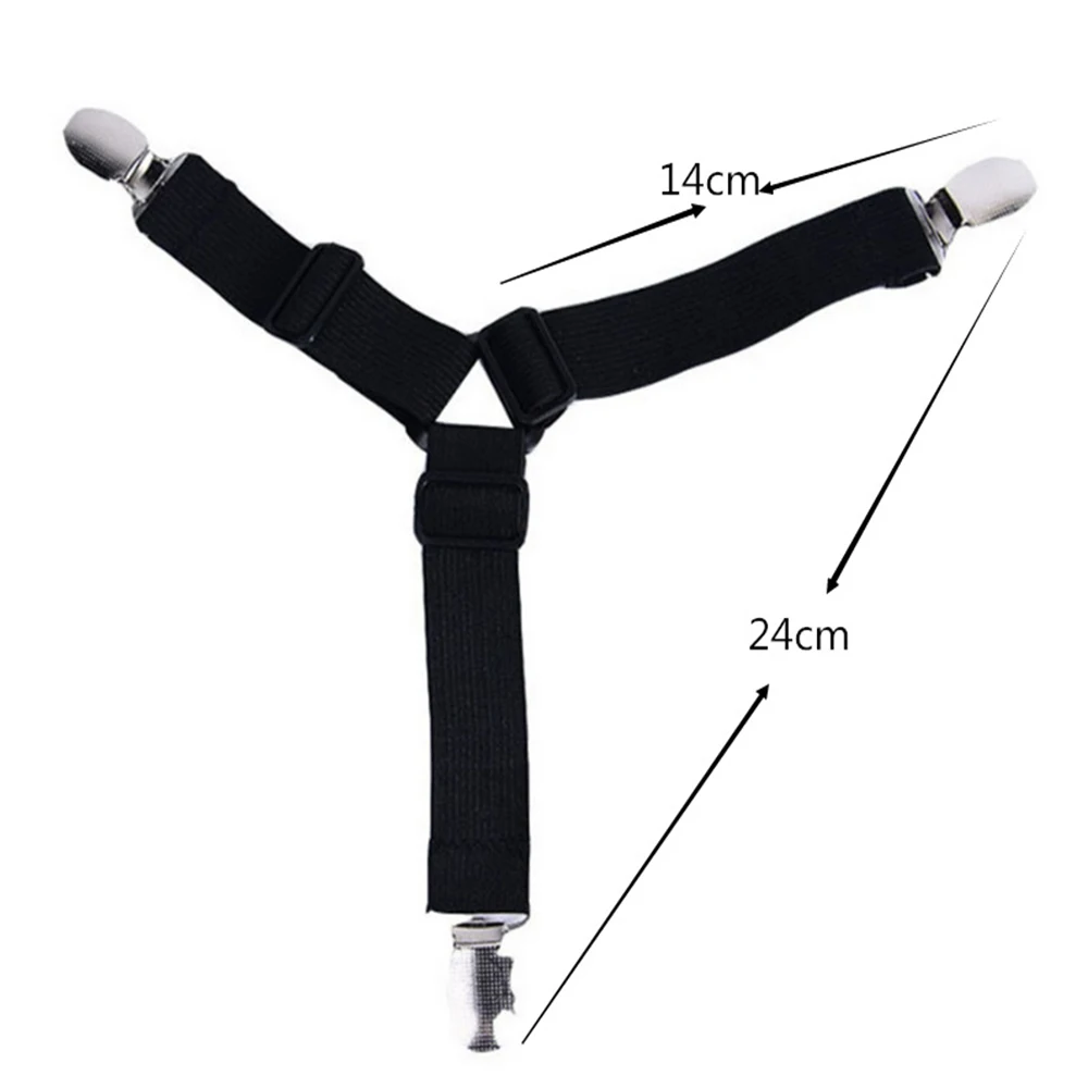 

4Pcs/set Elastic Bed Sheet Grippers Belt Fastener Bed Sheet Clips Mattress Cover Blankets Holder Home Textiles White and Black