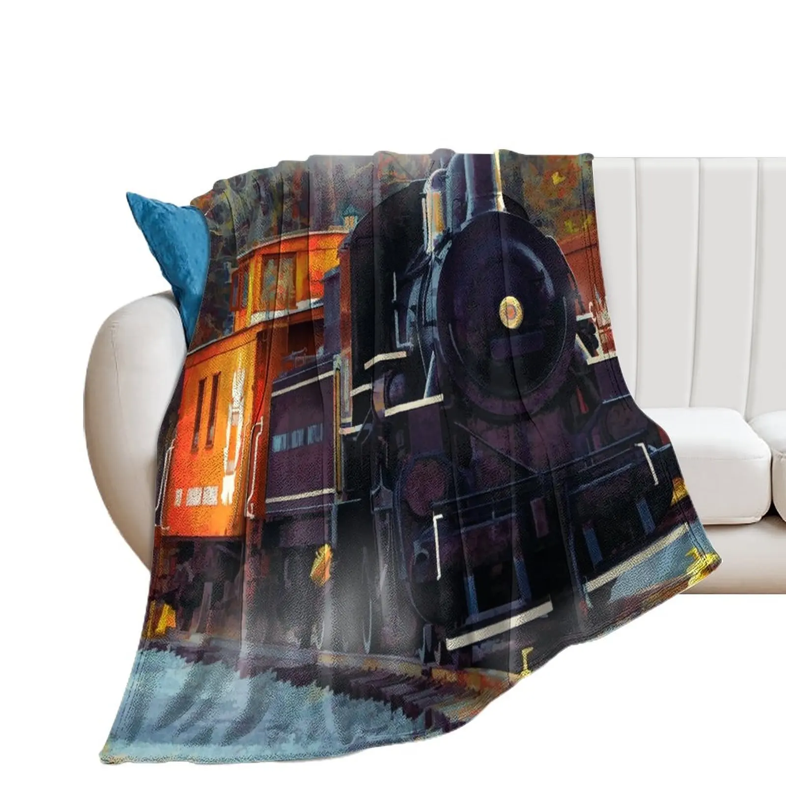 Одеяло The Rail Yard-паровой поезд индивидуальный подарок роскошные дизайнерские