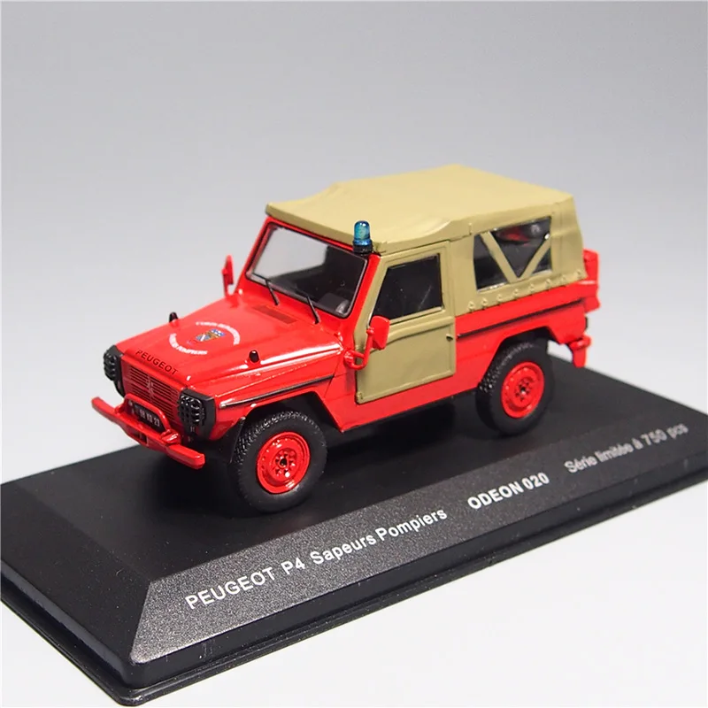 

1:43 Scale Peugeot P4 Fire Jeep Alloy Die Casting Model Simulation Vehicle French Off-road Vehicle Collecting Toy Gifts