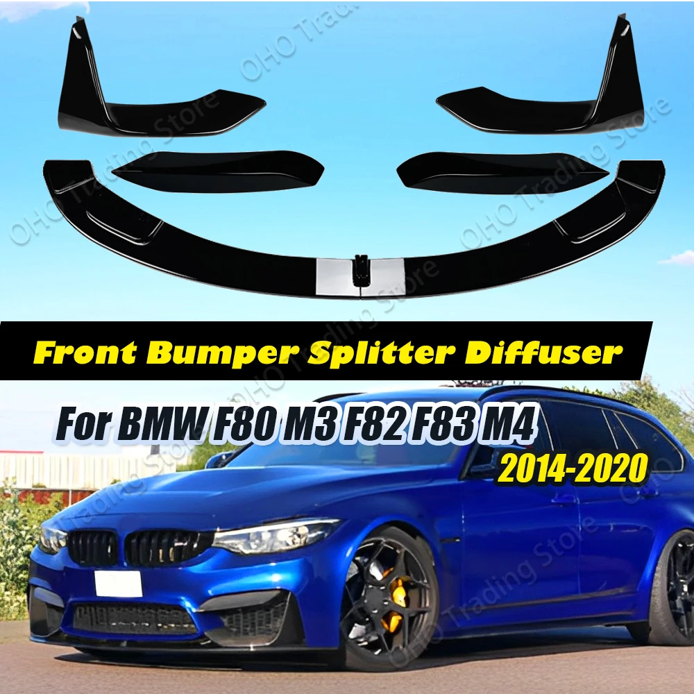 Передний бампер MP Style автомобиля разделитель губ для BMW 3 серии 4 M3 M4 F80 F81 F82 F83 2014-2020