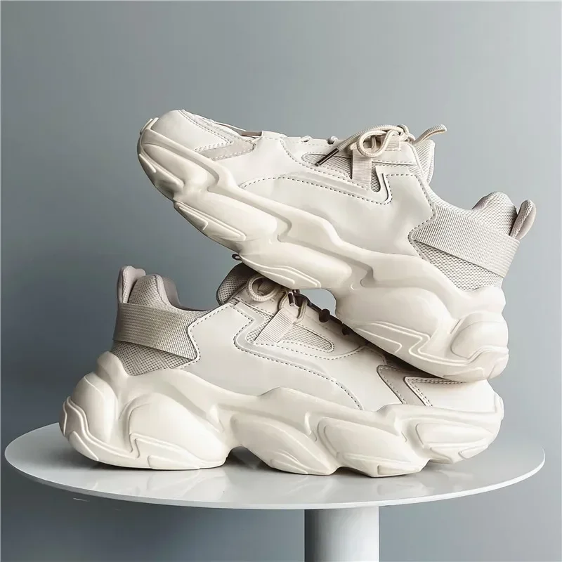 Однотонные массивные кроссовки мужские 2024 модная повседневная дизайнерская