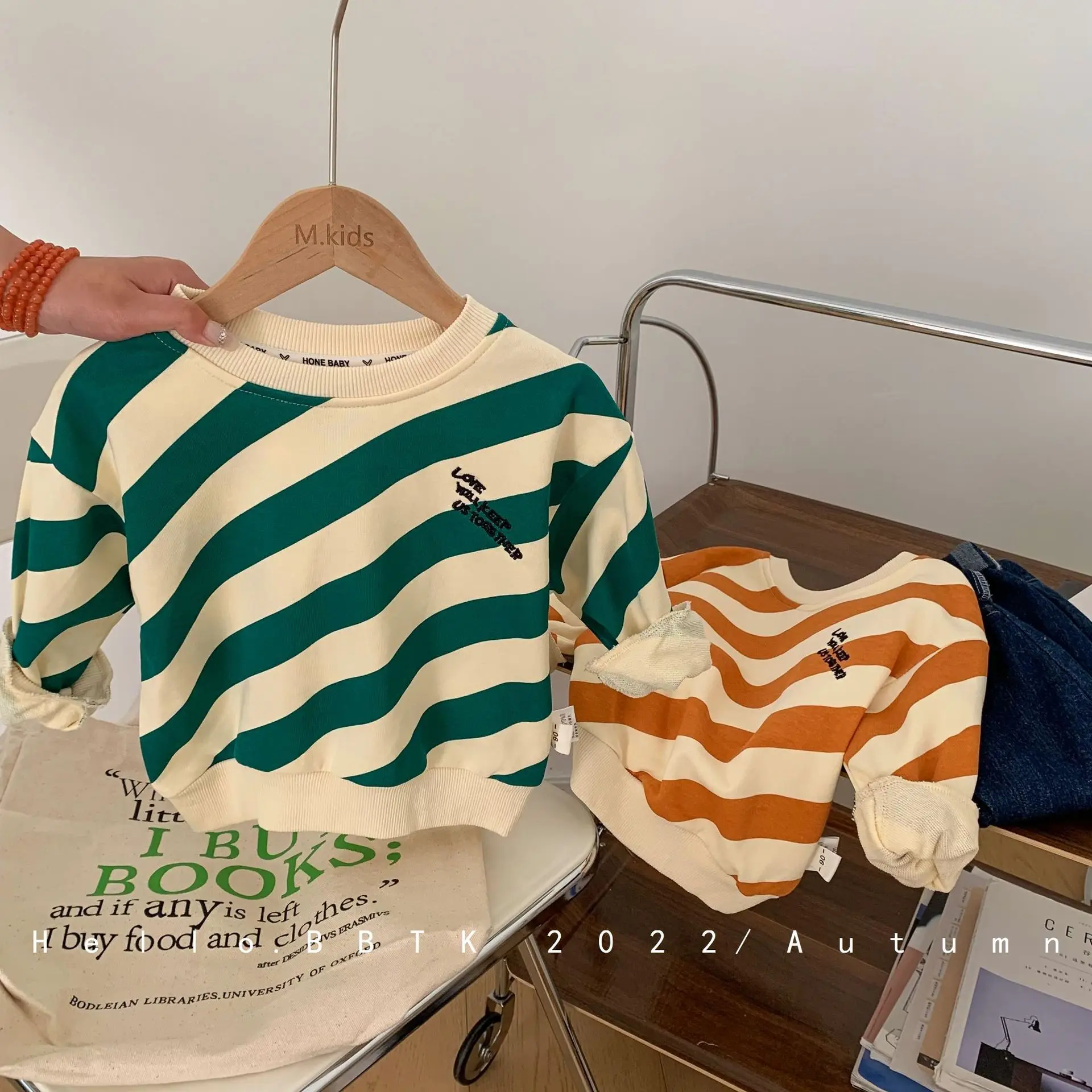 

2020 Autumn Boys Casual Stripe Long Sleeve Sweatshirts Baby Kids Children Top