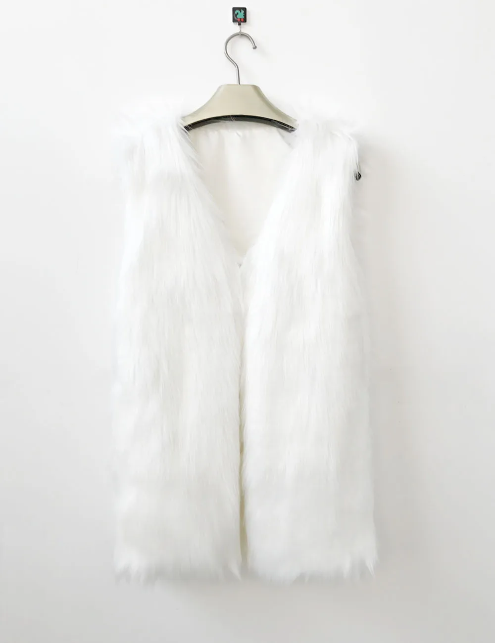 Women's Fur Vest Fashion Faux Fur Vest Women's Mid-Length Furry Vest Faux Fur Coat