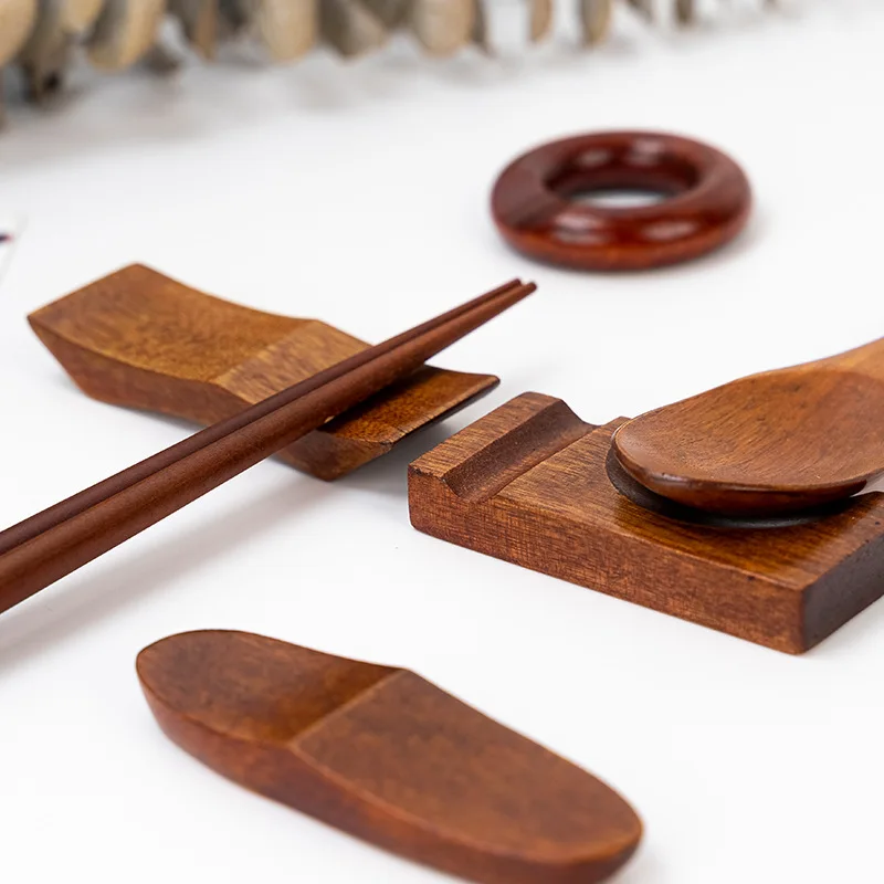 

Japanese Style Nanmu Wooden Spoon Rack Chopsticks Rack Storage rack Splicing Household Dining Table Decorations