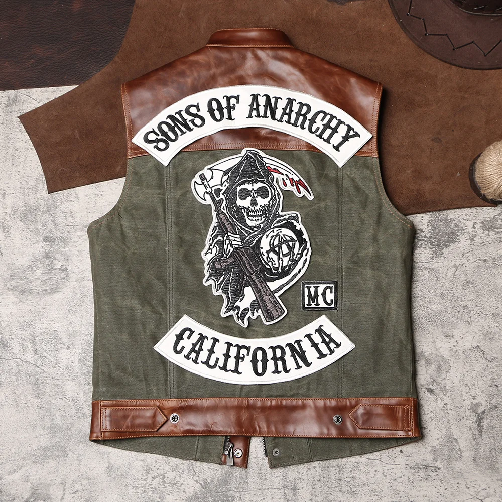 

Asian Size Super Quality Goat / Cow Leather Vintage Waistcoat Men's Stylish Biker Vest