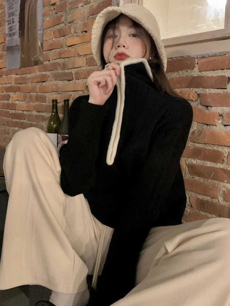 Пуловеры женские универсальные модные милые простые свободные повседневные