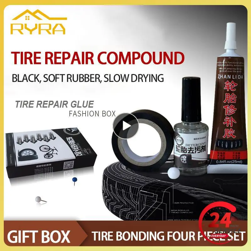 

Tire Black Super Glue Durable 25ml Tire Repair Rubber Practical Car Repair Tire Glue Tire Rubber Car Accessories Tire Detergent