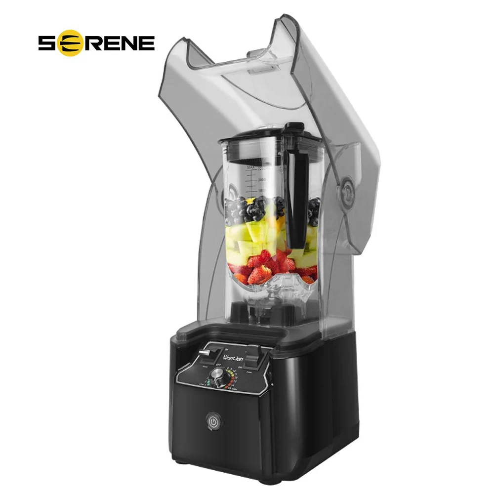 WantJoin Professional Commercial Blender With Shield Quiet Sound Enclosure 2200W Industries Strong and Quiet Professional-Grade