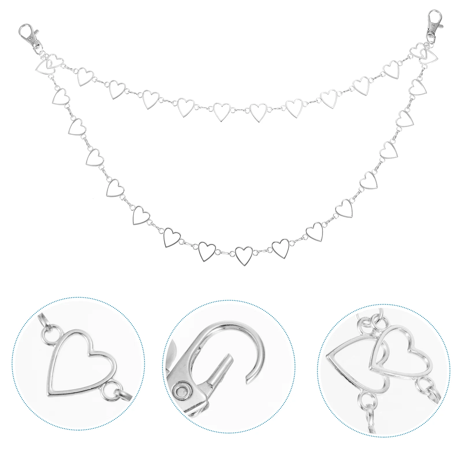 

Peach Heart Pants Chain Metal Keychain Alloy Body Multilayer Belt Punk Pendant Jeans Miss Hollow Women