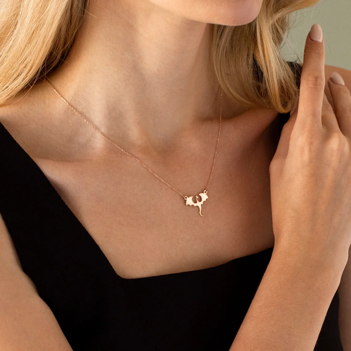 Модный кулон в виде Золотого Дракона готическое ожерелье из нержавеющей стали