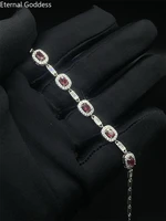 925 sterling silver fashion natural ruby charm bracelet ladies jewelry wedding and birthday vintage luxury jewelry 35mm