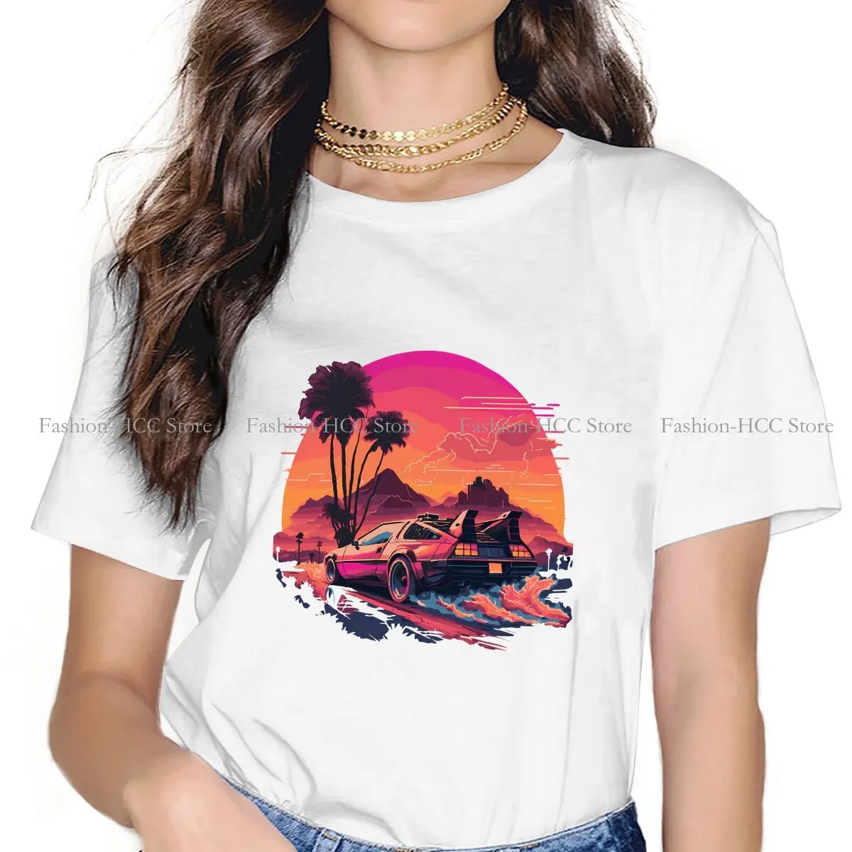 Футболка из полиэстера с принтом Назад в будущее коротким рукавом