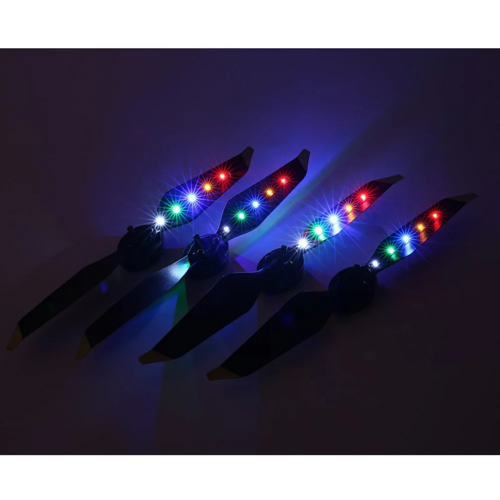 

2 Pairs LED Flash Light Propellers for DJI Mavic Pro Platinum FPV Drone Rechargeable Battery Quick Release CW CCW Props