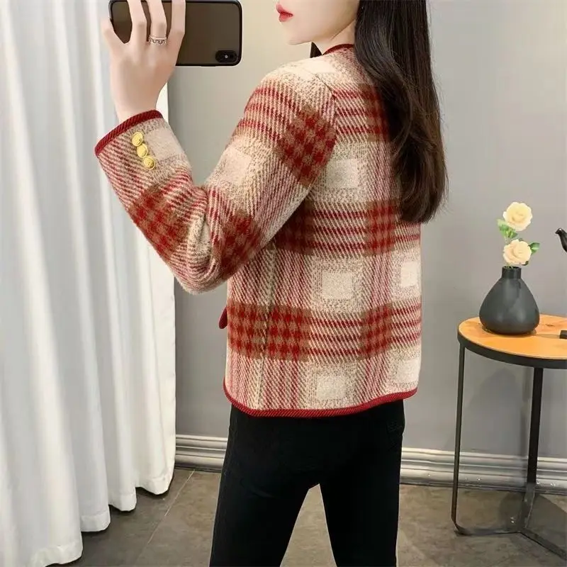 Женское модное маленькое грубое шерстяное пальто в ароматном стиле