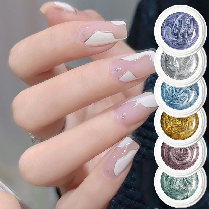 

Gold Silver Waterproof Nail Painted Gel UV Nail Polish Line Drawing Glue Varnish Painting Mirror Metal DIY Nail Art Manicure