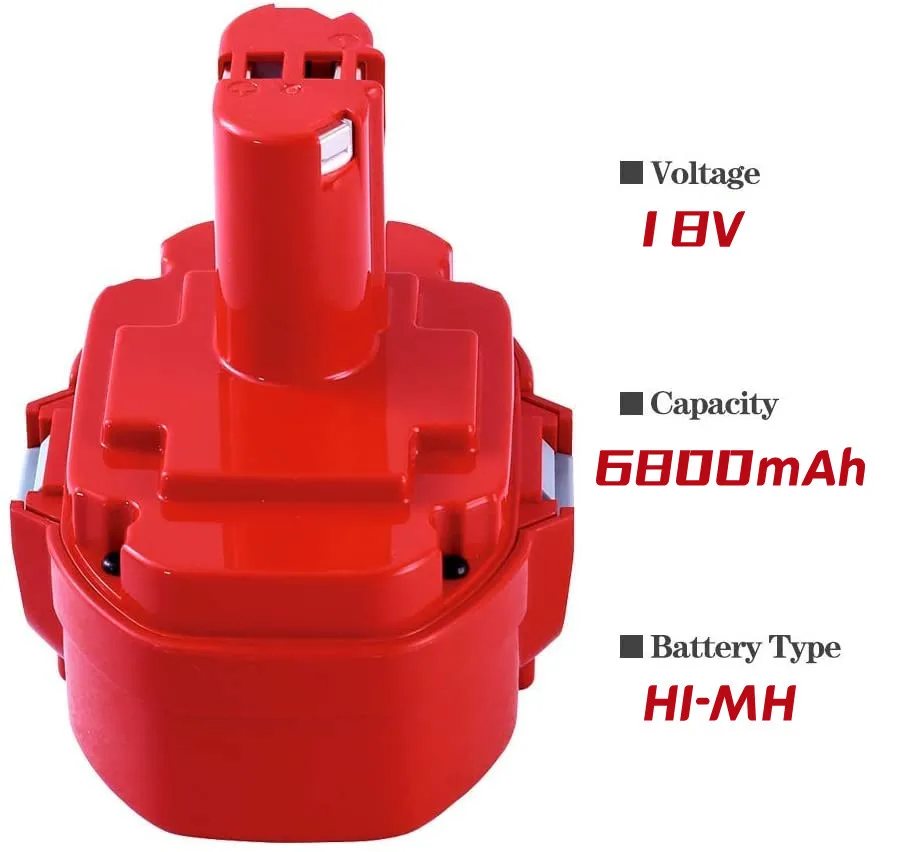 

PA18 ersetzen Makita 18V 6800mAH Ni-Mh batterie ersetzen pa18 1822 1823 1834 1835 192827-3 192829-9 193159-1 193140-2