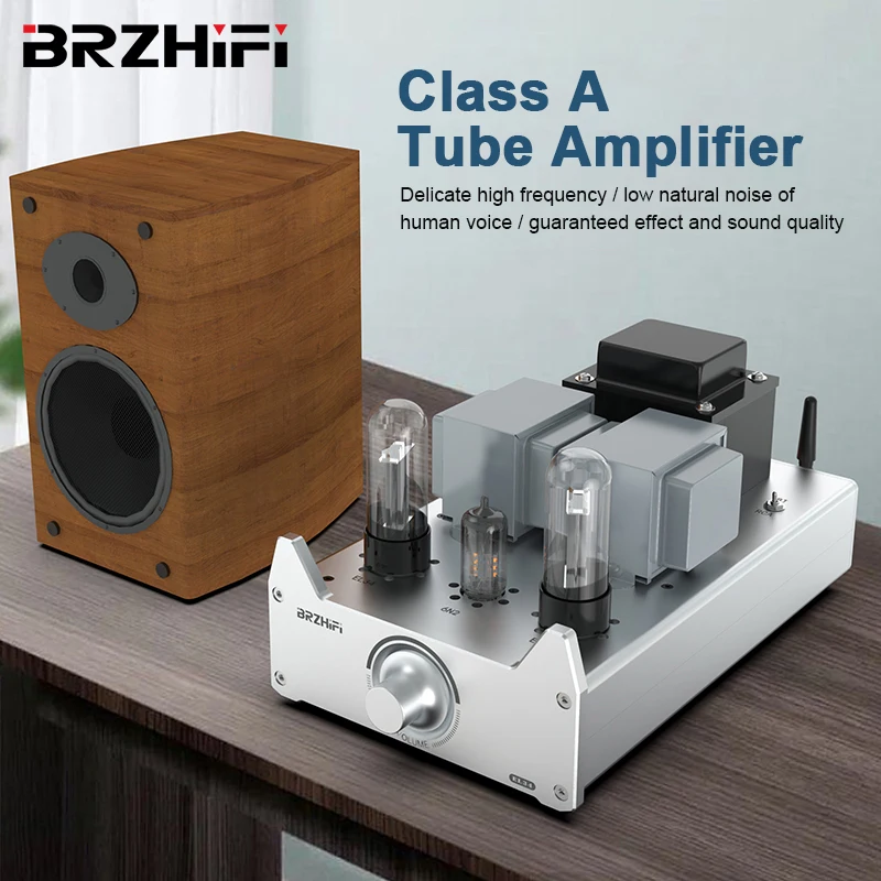 

BRZHIFI Audio A20B Single-ended Class A Tube Amplifier HiFi Audiophile Grade 6N3C 6L6 EL34 Sound Amp 80W ×2 Home Theater