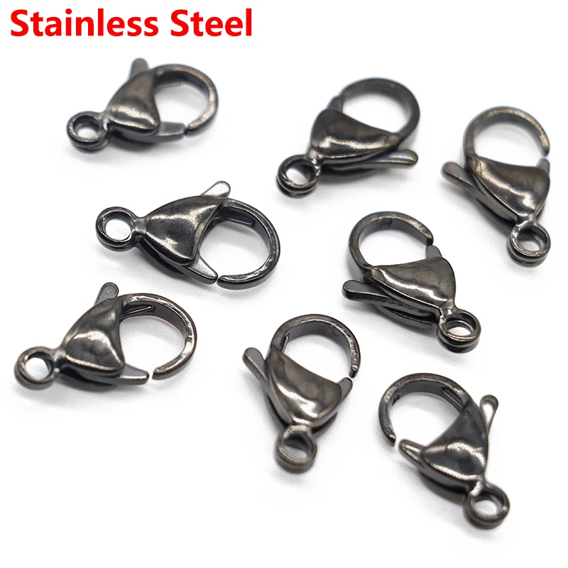 

20PCS Rose Gold Plated Stainless Steel Lobster Clasps Hooks 9/10/11/12/13/15mm Clasps Connectors for DIY Jewelry Findings