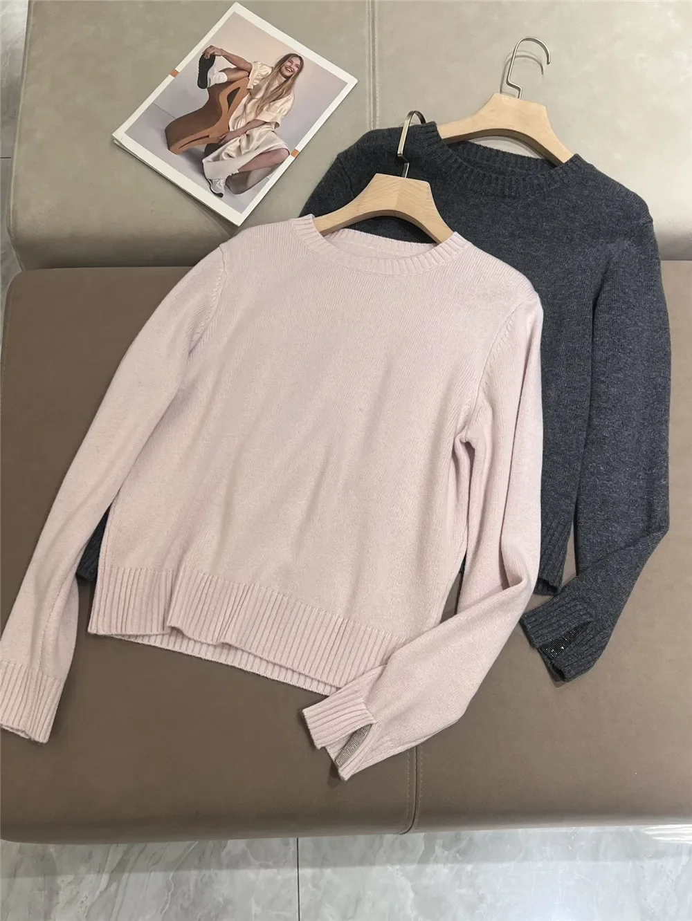 Осенний шерстяной кашемировый свитер B * C для женщин свободный женский вязаный