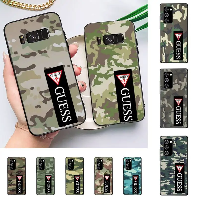 

Luxury Guess Army Green Camouflage Phone Case For Samsung Galaxy Note10Pro Note20ultra note20 note10lite M30S