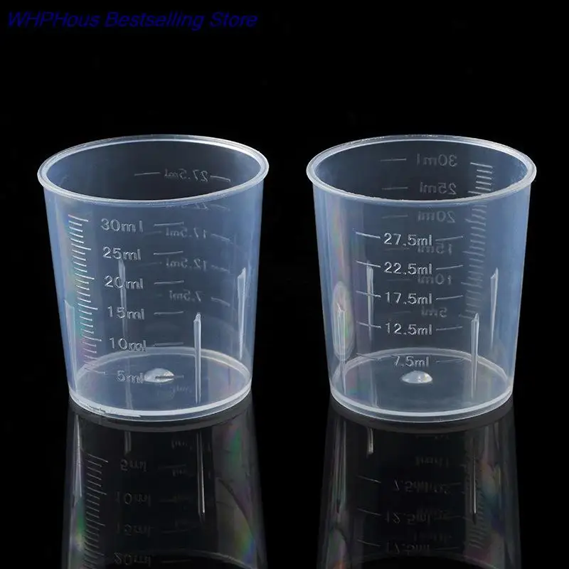 

20pcs Plastic Graduated Measuring Cup Liquid Container Epoxy 30ml Resin Silicone Making Tool Transparent DIY Tool Mixing Cup