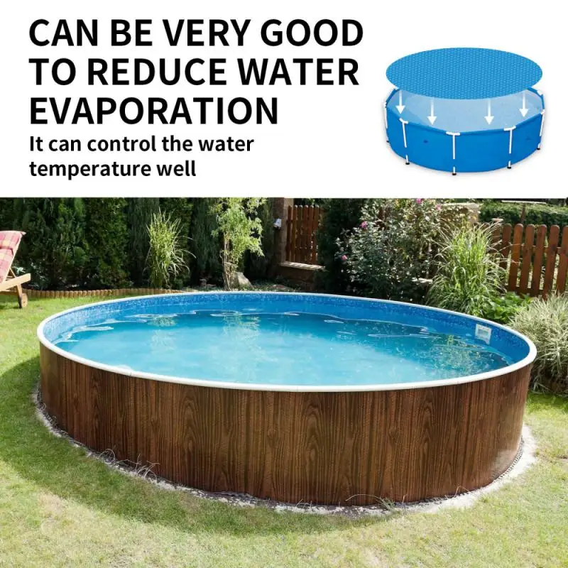 Swimming Pool Cover Round Solar Swimming Pool Tarp Summer Waterproof Pool Tub Dust Outdoor PE Bubble Film Blanket Pool Cover