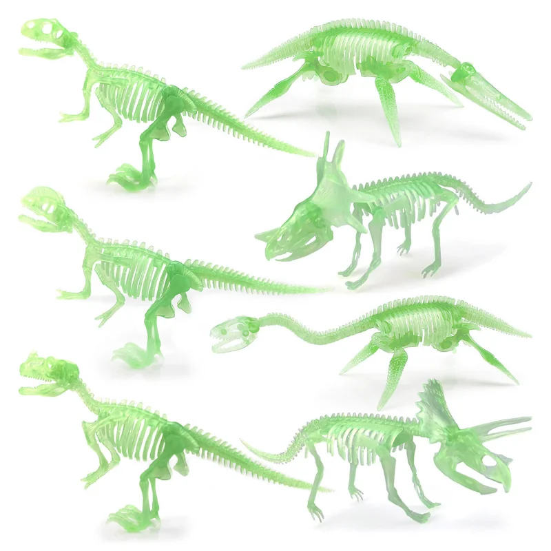 

Simulation Jurassic Dinosaur Luminous Skeleton Model Children's Archaeological Assembly of Tyrannosaurus Rex Fossil Ornaments