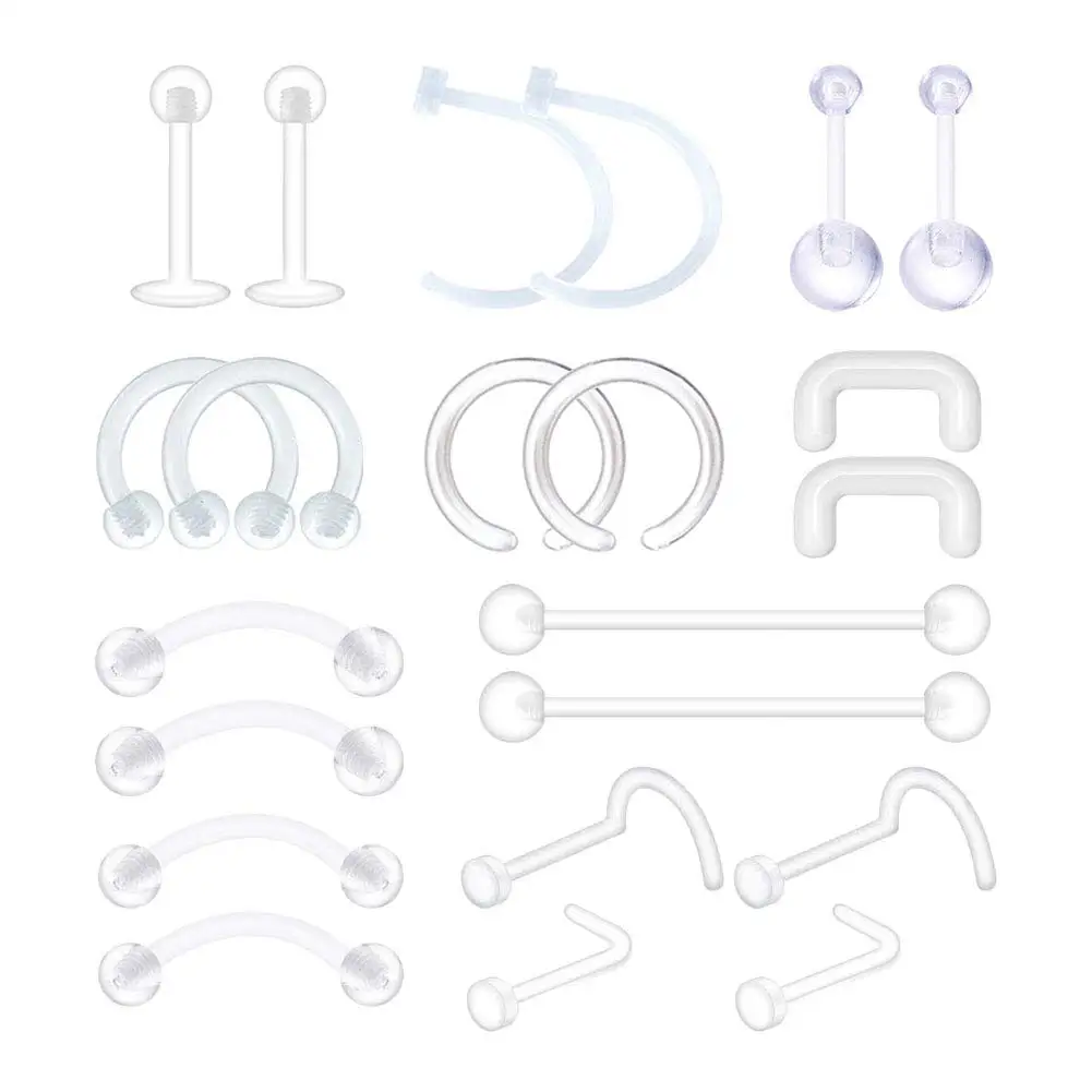 Набор прозрачных гибких бижутерии для пирсинга ювелирные изделия прокола живота