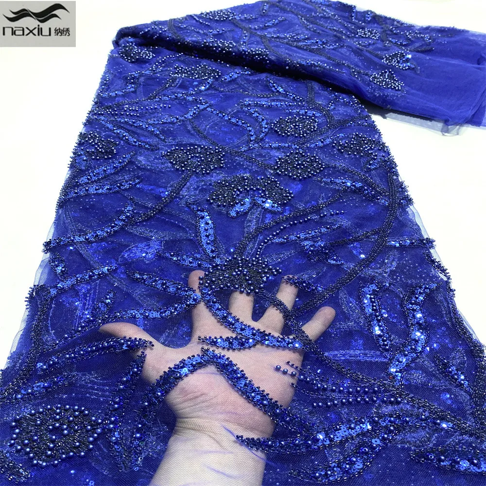 

Madison African French Groom Tulle Lace Fabric 2022 High Quality Beaded Lace Nigerian Mesh Lace Fabrics For Wedding Sewing