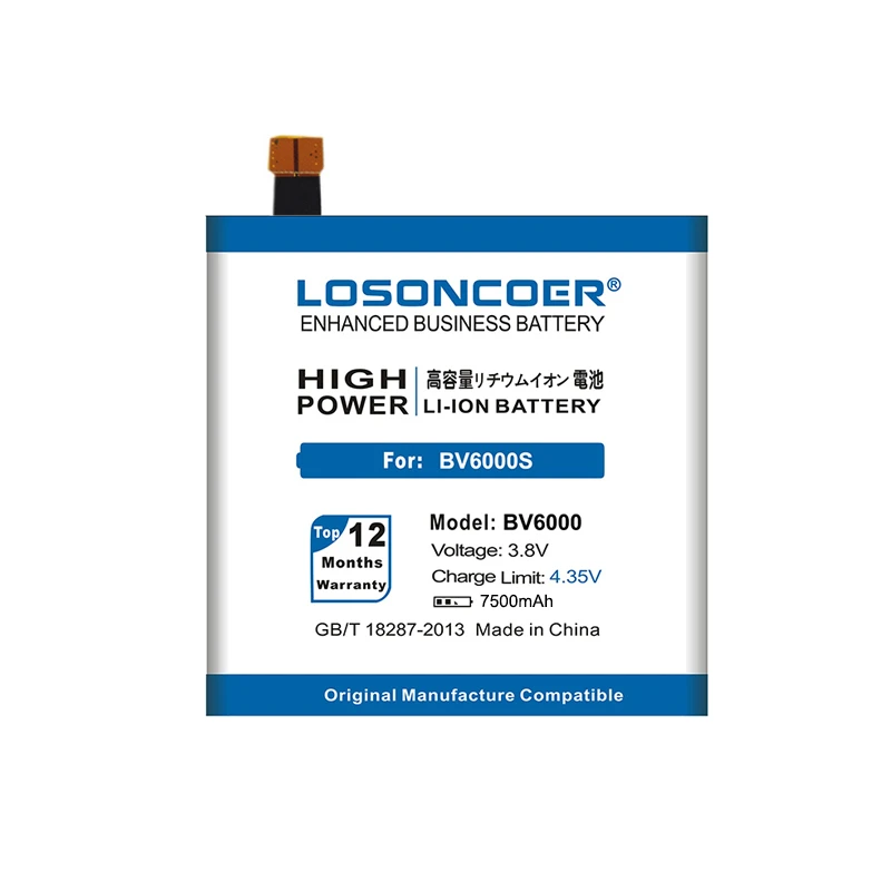 Аккумулятор LOSONCOER 7500 мАч BV6000 V756161P мобильный телефон для Blackview BV6000S | Мобильные