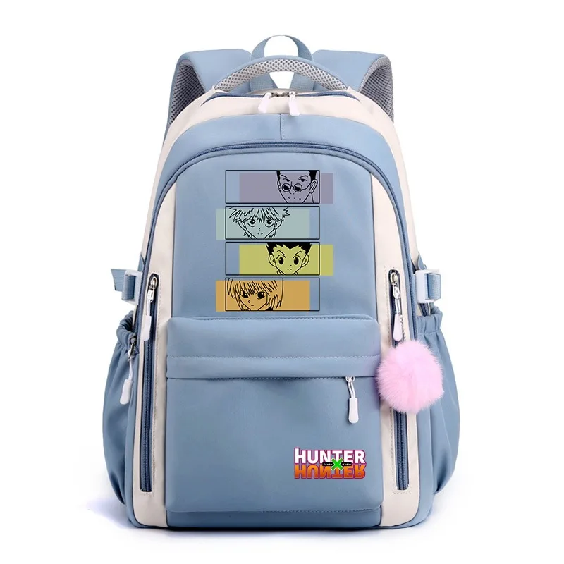 Охотник х рюкзак Дышащая сетка 30 × 42 23 см черная синяя фиолетовая розовая Hunter x