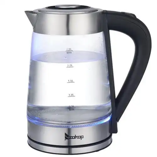 

2.5L Glass Hot Water Kettles Coffee Tea,Silver