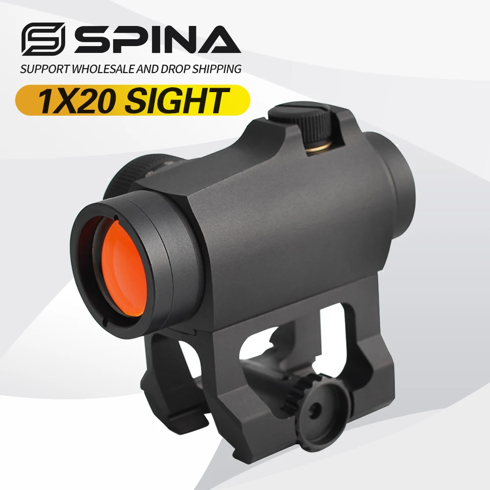Spina Optics Riflescope 1x20 Red Dot Scope Sight Lightweight 11 Levels 3MOA Reflex Sight with Riser 20mm Picatinny Weaver Mount
