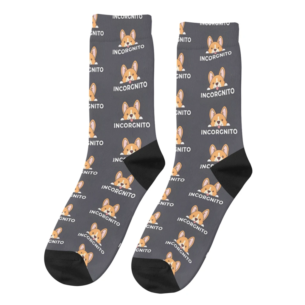 

Retro Incognito Men's Socks Corgi Dog Animal Unisex Harajuku Pattern Printed Crazy Crew Sock Gift