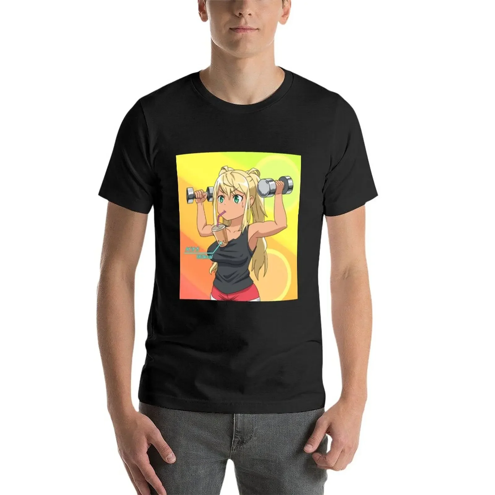 Hibiki Boobs - Гантели Нань-Кло Мотори? Футболка хиппи одежда винтажная аниме-рубашка