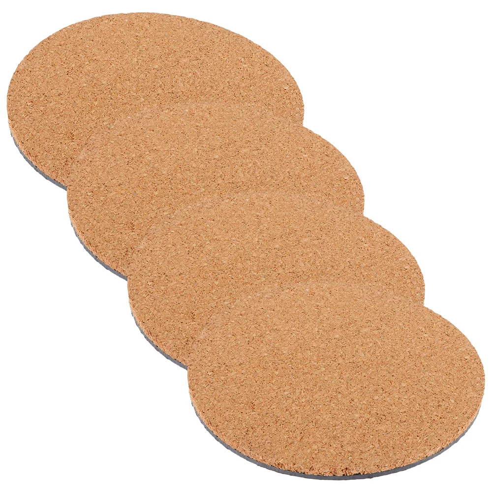 

4 Pcs Cork Planter Mat DIY Cup Pad Potting Tray Flowerpot Bottom Mats Plate Decorative Plants Garden Coaster Round