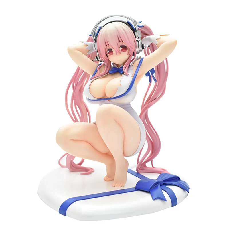 

Japan Anime SUPERSONICO Action Figure Toys Super Sonico Working Set Model Collection Swimsuit Sexy Chassis Squat 18CM