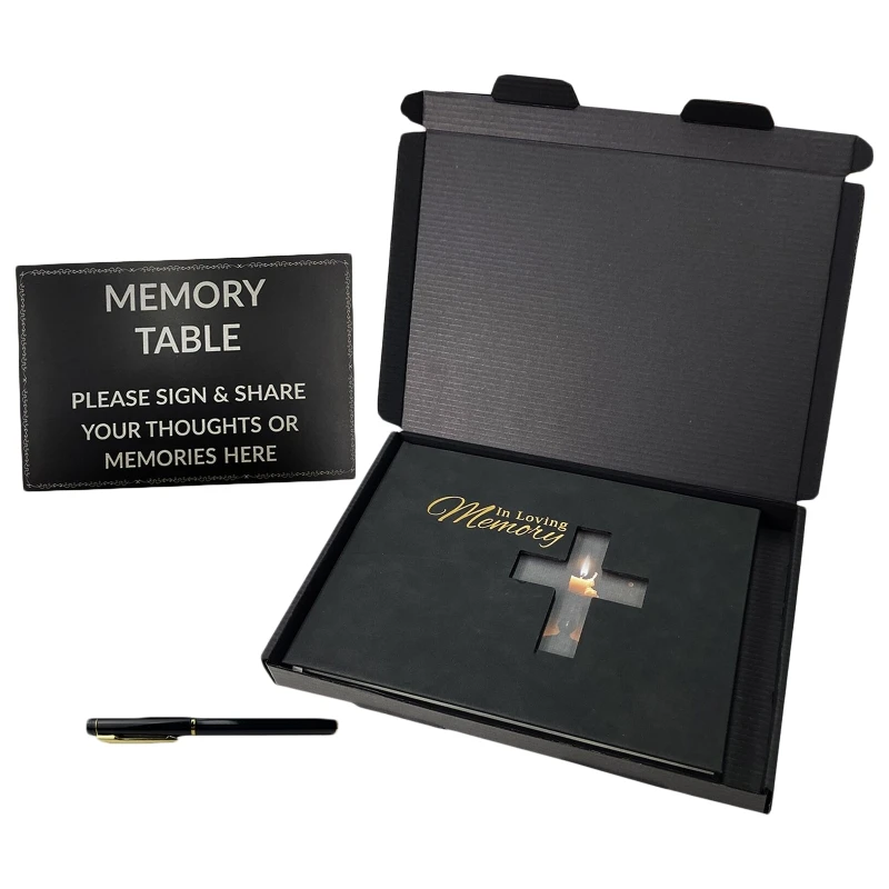 

517E похоронная Гостевая книга с полиуретановой обложкой и настольной карточкой набор знаков содоливные книги серия