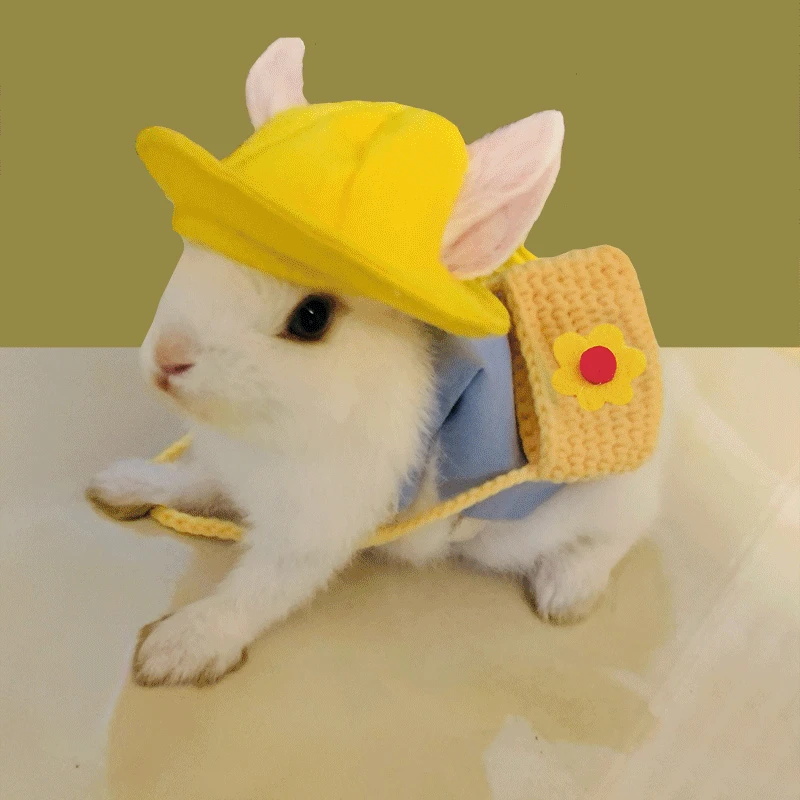 

Funny Pet Party Christmas Cosplay Accessories Photo Props Bunny Clothes Traction Rope Kitten Lop Eared Rabbit Ornaments Clothing